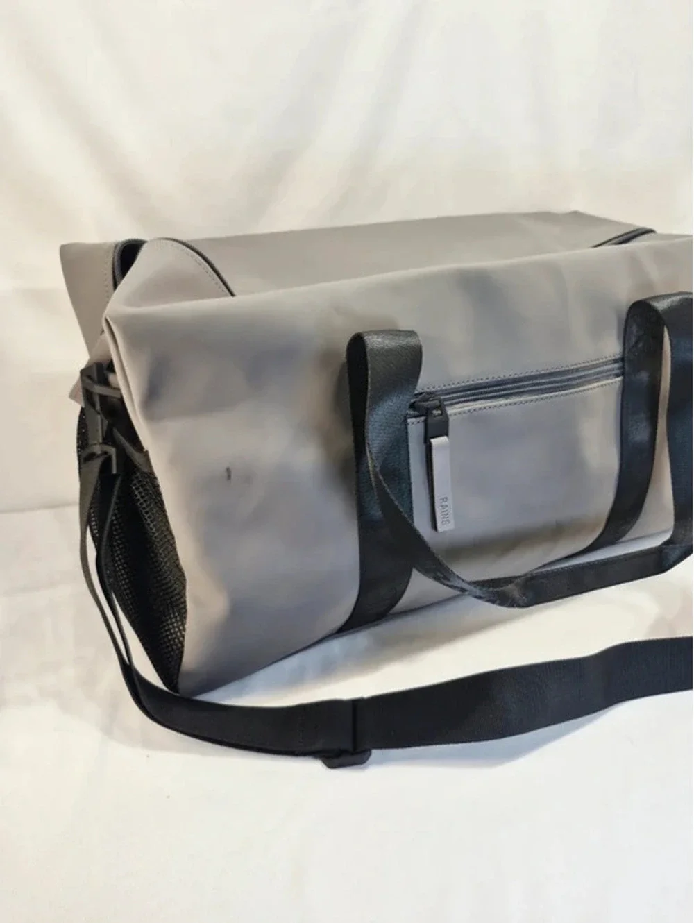 Rains Trail Gym Duffle Bag in Gray Shoulder Strap Waterproof